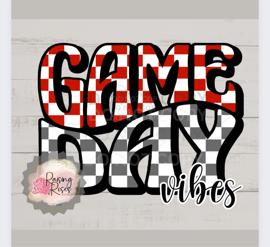 Red & Gray Game Day Vibes DESIGN TRANSFER