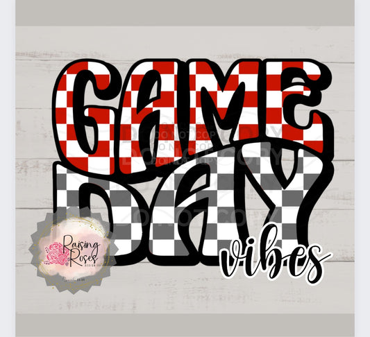 Red & Gray Game Day Vibes DESIGN TRANSFER