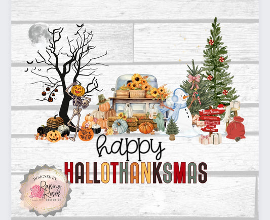 Happy HALLOTHANKSMAS DESIGN TRANSFER